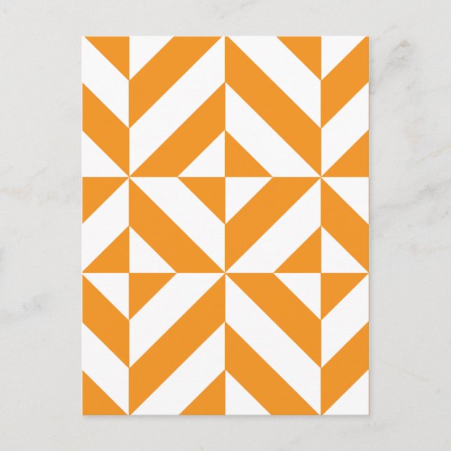 Carte Postale Patters de Burnt Orange Geometric Deco Cube (Devant)