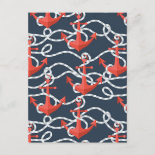 Carte Postale Patters Nautical Anchors et Rope