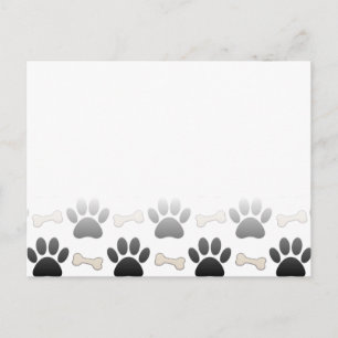 Carte Postale Pattes Et Os De Chien Avec Dégradé