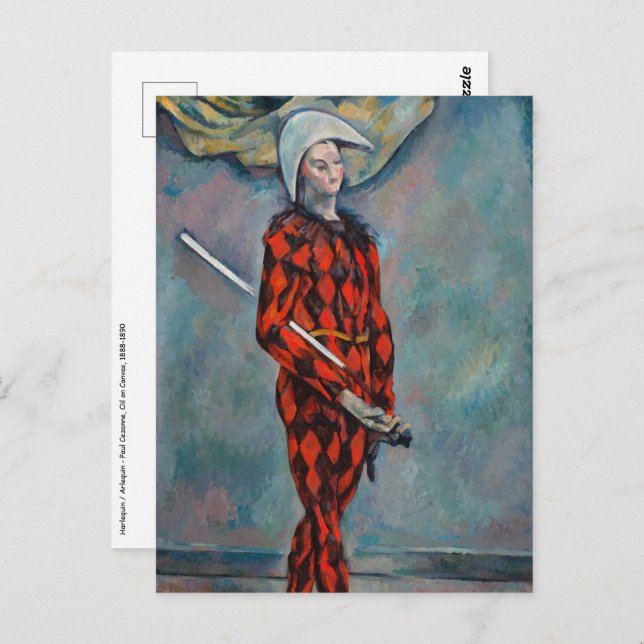 Carte Postale Paul Cezanne - Arlequin (Devant / Derrière)