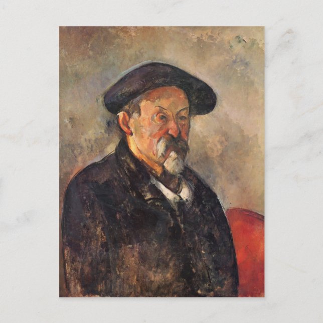 Carte Postale Paul Cezanne - Autoportrait avec Beret (Devant)