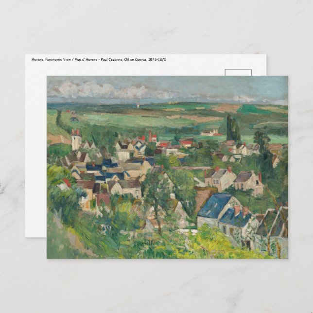 Carte Postale Paul Cezanne - Auvers, Vue panoramique (Devant / Derrière)