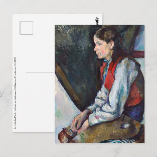 Carte Postale Paul Cezanne - Boy in the Red Vest Postcard