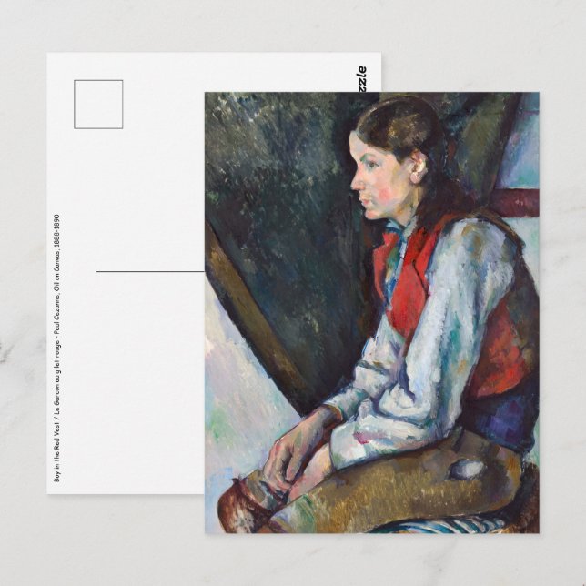 Carte Postale Paul Cezanne - Boy in the Red Vest Postcard (Devant / Derrière)
