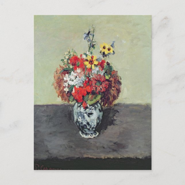 Carte Postale Paul Cezanne | Fleurs dans un vase Delft, c.1873-7 (Devant)