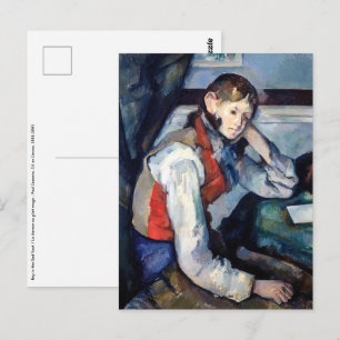 Carte Postale Paul Cezanne - Garçon dans la veste rouge