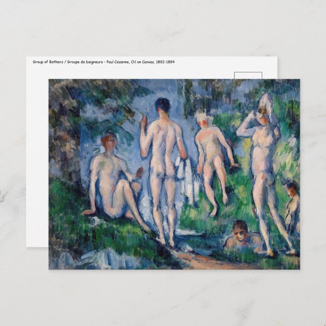 Carte Postale Paul Cezanne - Groupe des Bathères (Devant / Derrière)