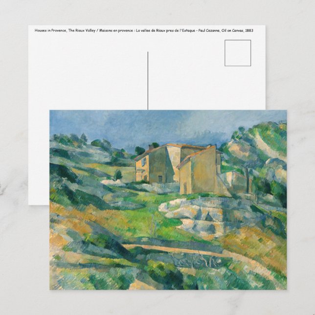 Carte Postale Paul Cezanne - Maisons en Provence, Vallée du Riau (Devant / Derrière)