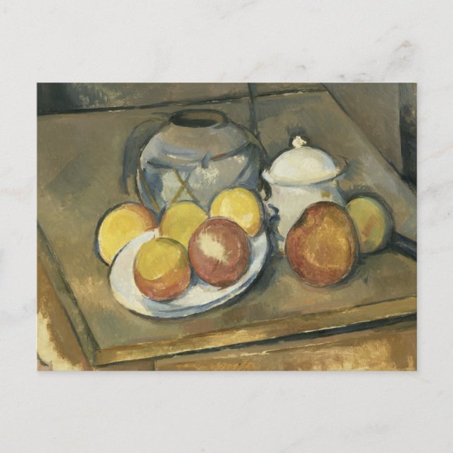 Carte Postale Paul Cezanne - Vase à paille, bol à sucre (Devant)