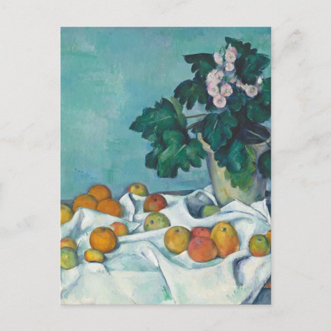 Carte Postale Paul Cézanne Vie morte avec pommes et primates (Devant)