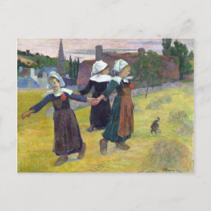 Carte Postale Paul Gauguin Breton Girls Dancing, Pont-Aven