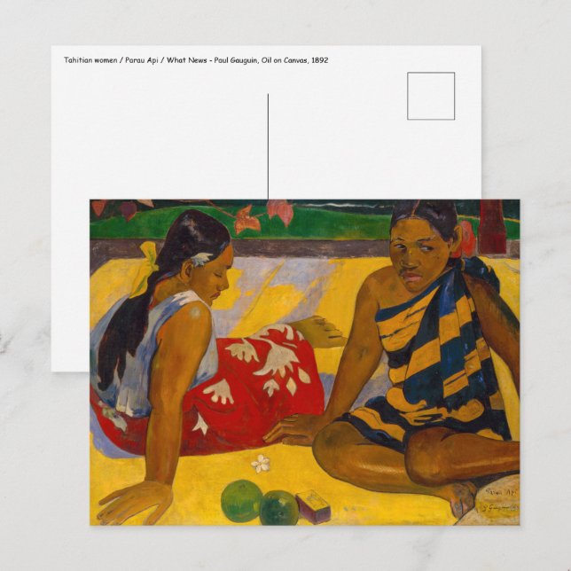 Carte Postale Paul Gauguin - Femmes tahitiennes / Parau Api (Devant / Derrière)