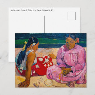 Carte Postale Paul Gauguin - Femmes tahitiennes sur la plage
