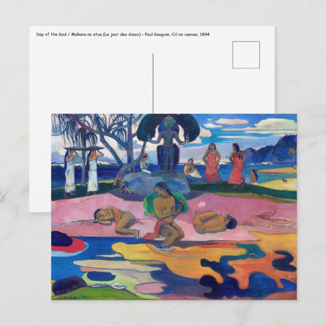 Carte Postale Paul Gauguin - Jour du Dieu / Mahana no atua (Devant / Derrière)