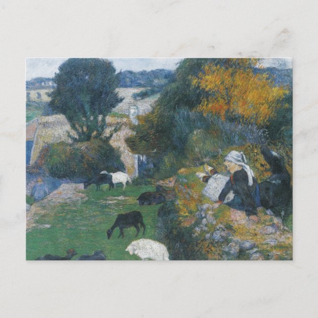 Carte Postale Paul Gauguin - La bergère bretonne (Devant)
