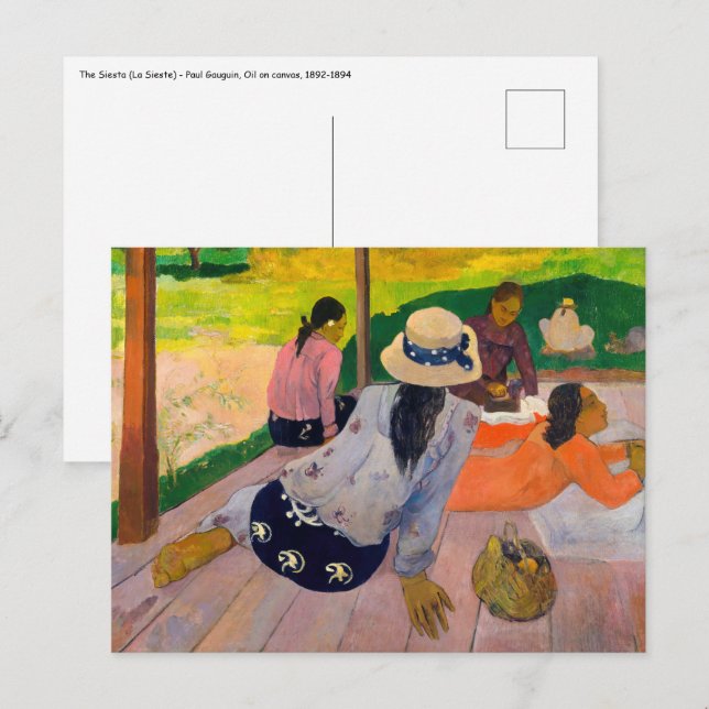 Carte Postale Paul Gauguin - La Siesta (Devant / Derrière)
