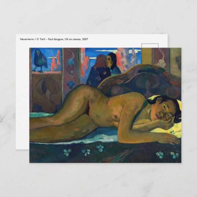 Carte Postale Paul Gauguin - Nevermore / O Taiti (Devant / Derrière)