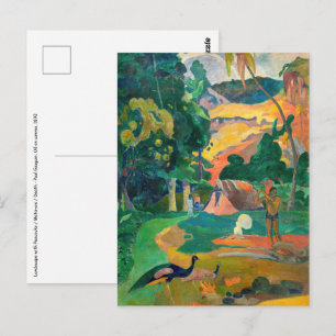 Carte Postale Paul Gauguin - Paysage avec Peacocks / Matamoe