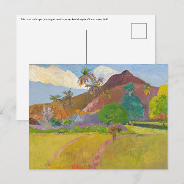 Carte Postale Paul Gauguin - Paysage tahitien (Devant / Derrière)