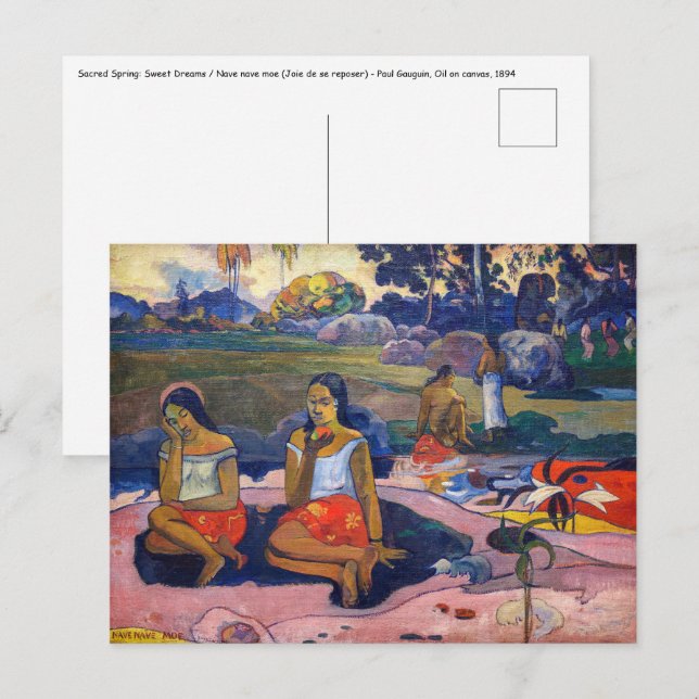 Carte Postale Paul Gauguin - Printemps sacré, Rêves doux (Devant / Derrière)