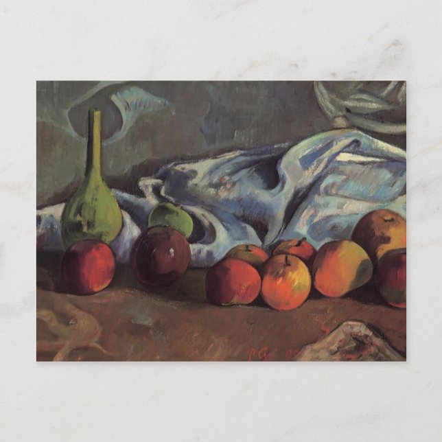 Carte Postale Paul Gauguin-Vie morte avec pommes et vase vert (Devant)