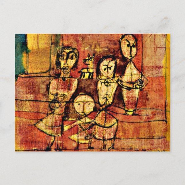 Carte Postale Paul Klee Art : Enfants et chien (Devant)