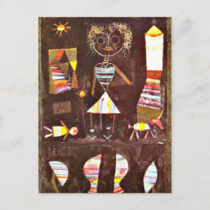 Carte Postale Paul Klee art : Théâtre de marionnettes