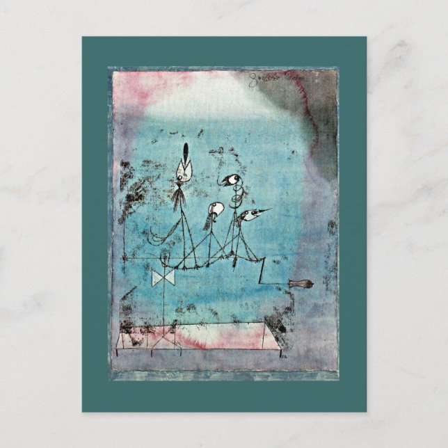 Carte Postale Paul Klee art : Twitter Machine (Devant)