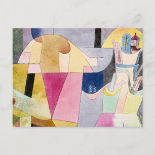 Carte Postale Paul Klee, Colonnes noires dans un paysage,