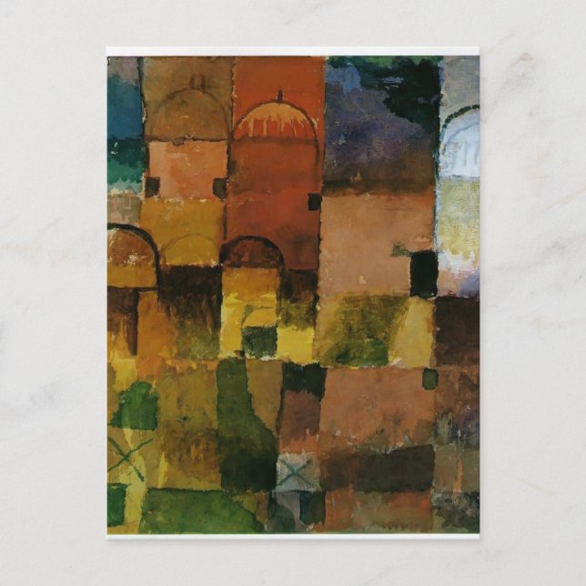 Carte Postale Paul Klee : Domes rouges et blancs (Devant)