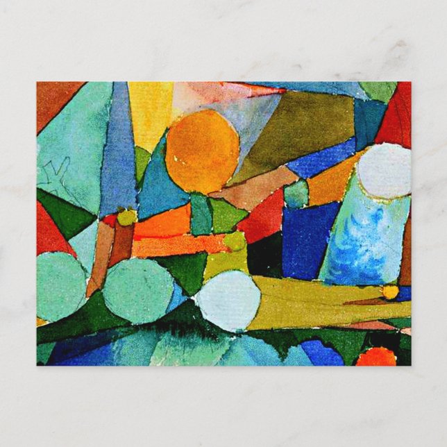 Carte Postale Paul Klee : Formes de couleur Art abstrait (Devant)