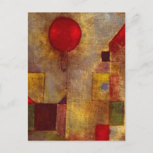 Carte Postale Paul Klee Red Balloon Art Abstrait Coloré 