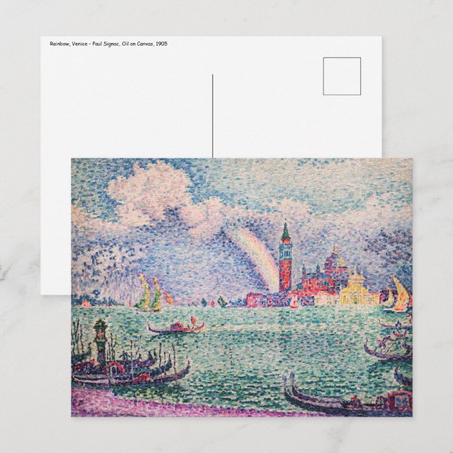 Carte Postale Paul Signac - Arc-en-ciel, Venise (Devant / Derrière)