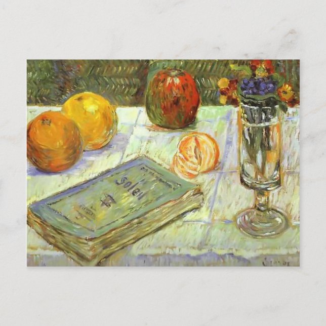 Carte Postale Paul Signac - La vie morte avec un livre (Devant)