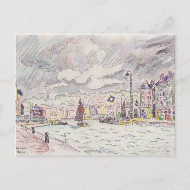Carte Postale Paul Signac - Le Havre avec des nuages de pluie (Devant)