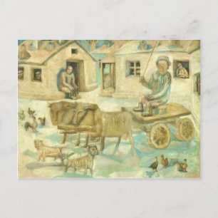 Carte Postale Pavel Filonov-Oxen. Scène de la vie des sauvages