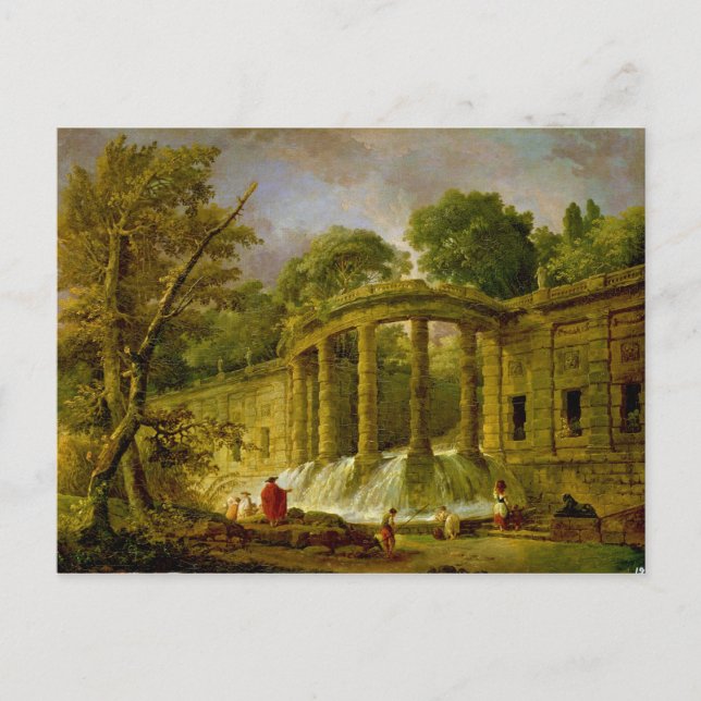 Carte Postale Pavillon avec Cascade, 1760 (Devant)