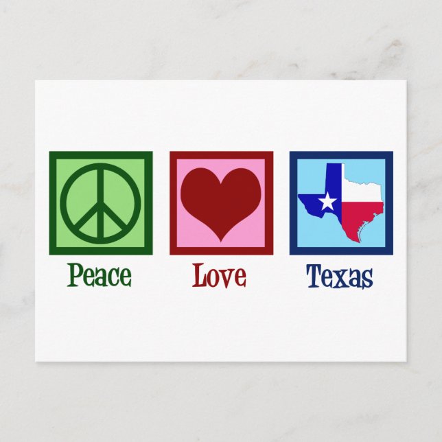 Carte Postale Pavillon d'état Peace Love Texas (Devant)