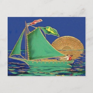 Carte Postale Pavillon irlandais Bateau Sun Drapeau