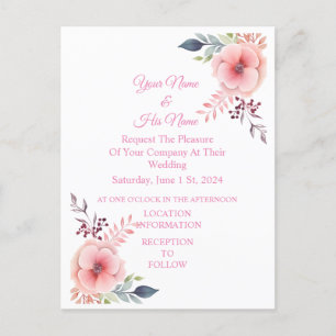 Carte Postale Pavot rose Floral Thunder_Cove