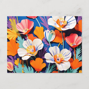 Carte Postale Pavots de Californie en pop art audacieux