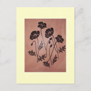 Carte Postale Pavots vintages de velours
