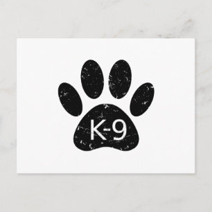 Carte Postale Paw Chien en Perdu Grunge K-9