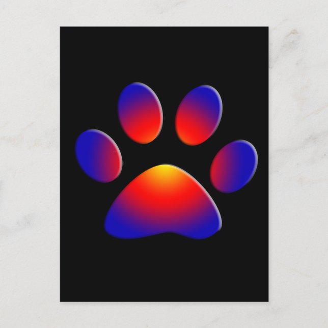 CARTE POSTALE PAW COLORÉ (Devant)