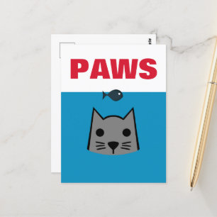 Carte Postale Paws, chat