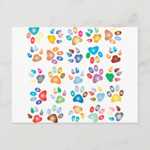 Carte Postale Paws colorés