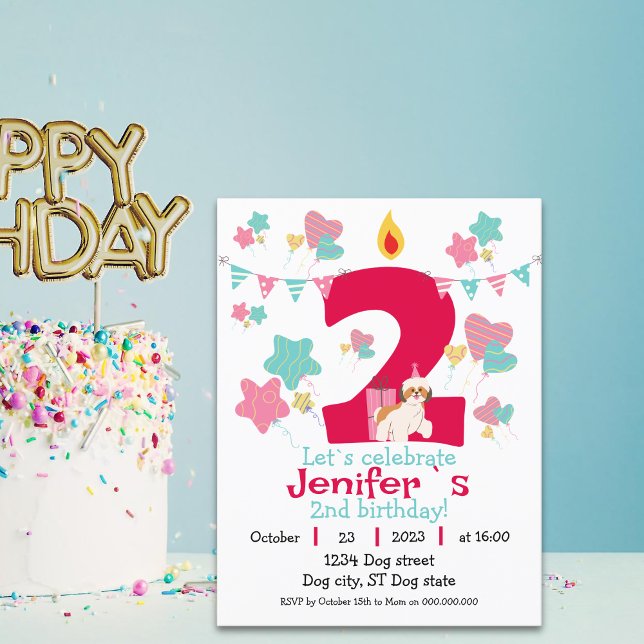Carte Postale Pawsome Two : Doggie Delight Birthday (Créateur téléchargé)