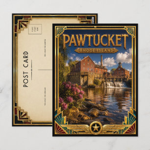 Carte Postale Pawtucket Rhode Island Art Déco vintage Âge d'or