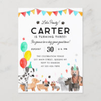 Pawty Party Animal Kids Puppy Chien Anniversaire