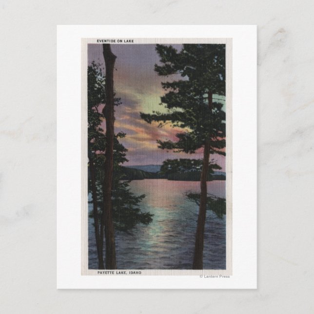 Carte Postale Payette Lake, ID - Evintide sur la scène du lac (Devant)